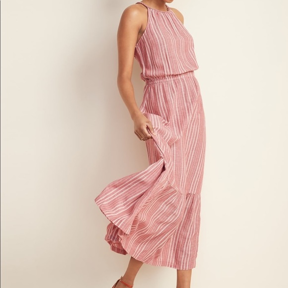 Old Navy Dresses & Skirts - Waist-Defined Braided-Strap Stripe Maxi Sundress